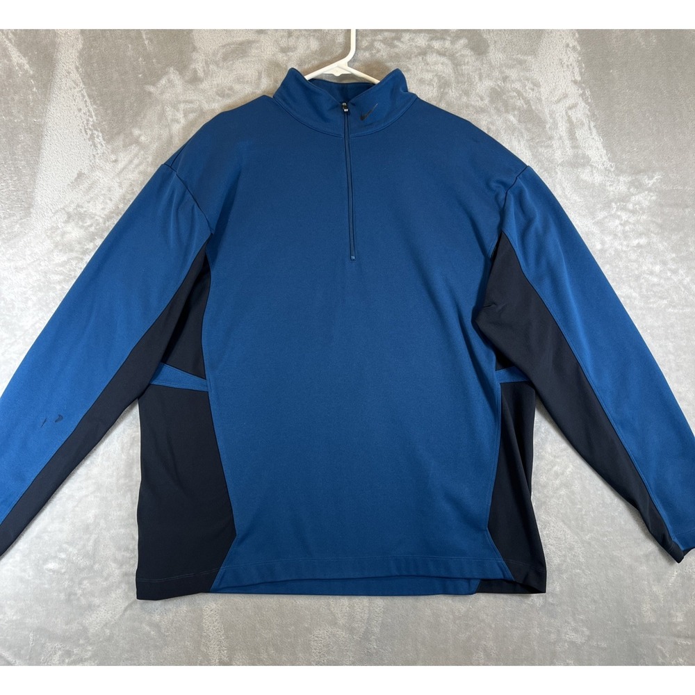 Nike Golf Pullover 1/2 Zip‎ Mens XL Fit Dry Blue Navy long sleeve dri-fit mock